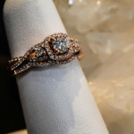 Diamond and rose gold ring