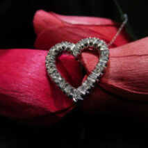 Diamond Heart with Red Roses